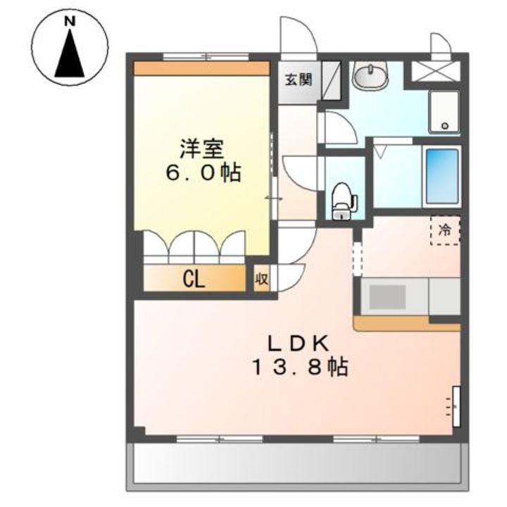 広島県福山市千田町2(アパート)の賃貸物件の間取り
