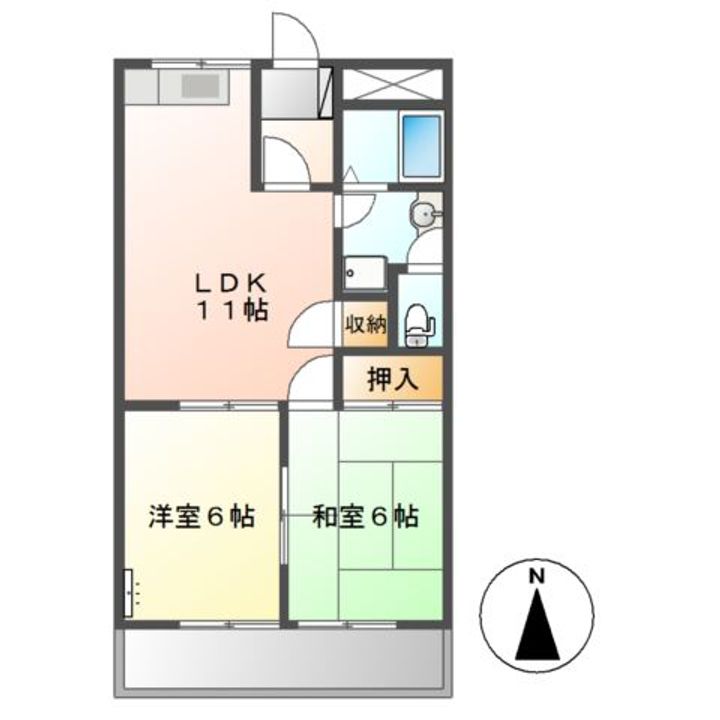 千葉県四街道市めいわ1(マンション)の賃貸物件の間取り
