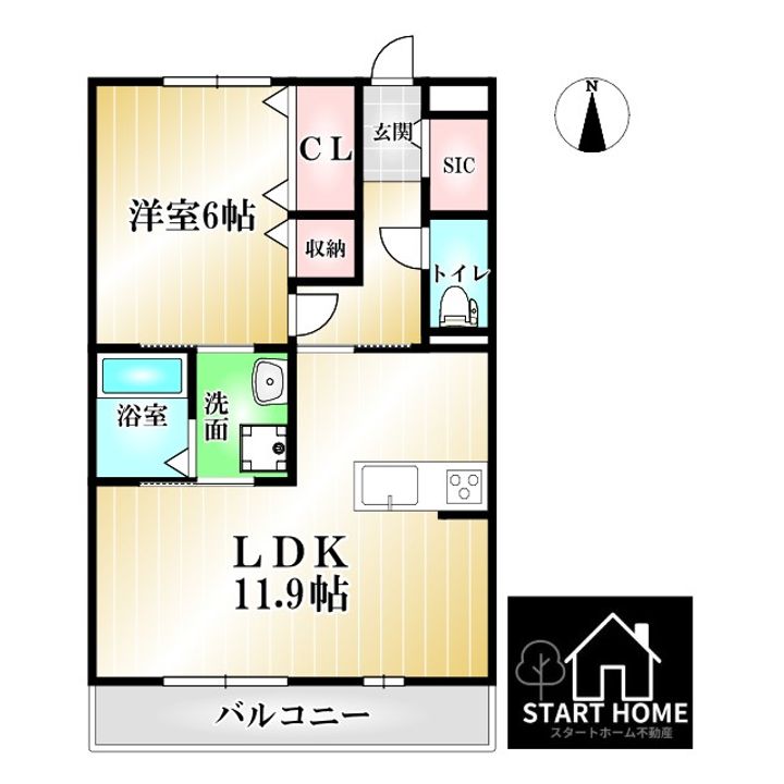 徳島県鳴門市撫養町斎田字浜端南(アパート)の賃貸物件の間取り