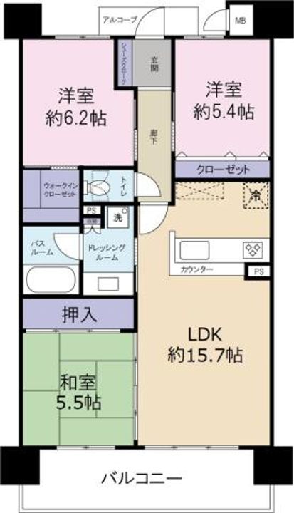 サーパス中昭和町の間取り