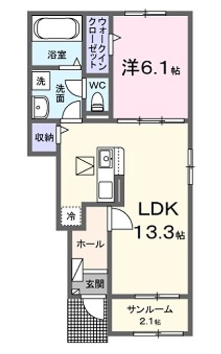 広島県安芸高田市吉田町常友(アパート)の賃貸物件の間取り