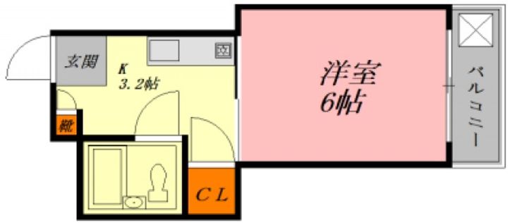 広島県広島市中区南竹屋町(マンション)の賃貸物件の間取り