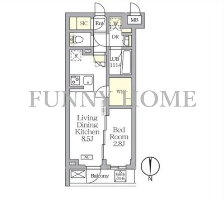 東京都目黒区中根1(マンション)の賃貸物件の間取り