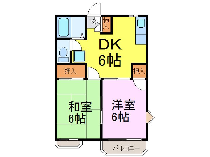 栃木県下都賀郡野木町大字丸林(アパート)の賃貸物件の間取り