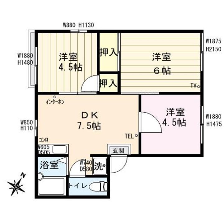 ベルメゾン橋本Aの間取り