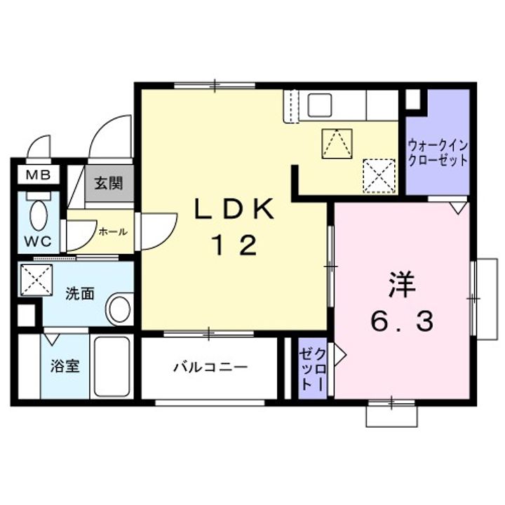 神奈川県座間市さがみ野2(アパート)の賃貸物件の間取り