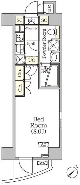 アジールコート門前仲町の間取り