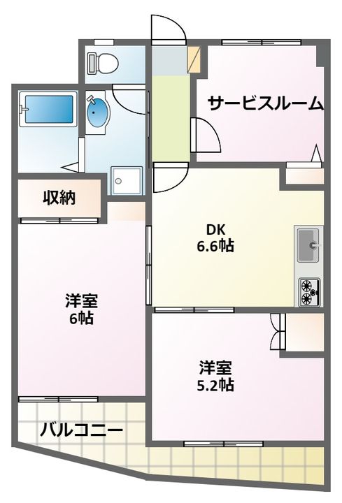 神奈川県横浜市港北区高田西3(マンション)の賃貸物件の間取り