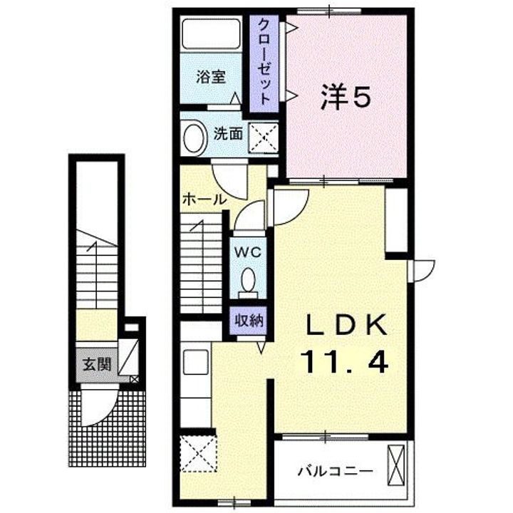 兵庫県西宮市上ケ原山手町(アパート)の賃貸物件の間取り