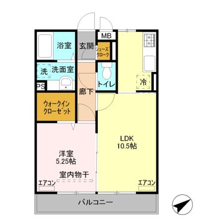 群馬県前橋市上大島町(アパート)の賃貸物件の間取り