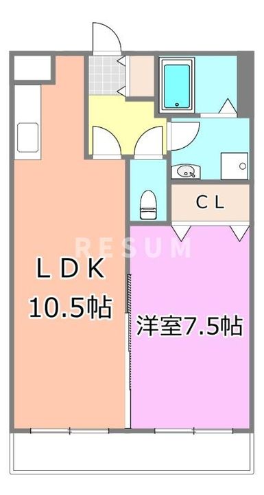 千葉県千葉市中央区稲荷町2(マンション)の賃貸物件の間取り