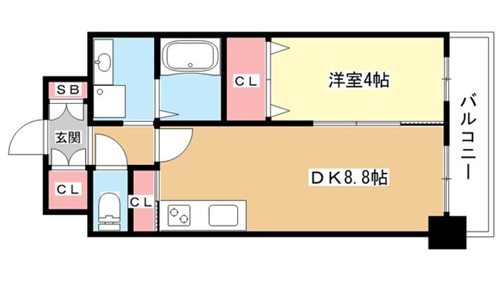 大阪府豊中市服部西町1(マンション)の賃貸物件の間取り