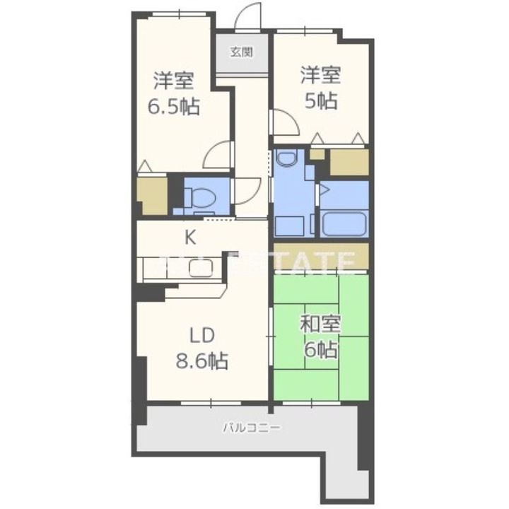 大阪府大阪市鶴見区浜3(マンション)の賃貸物件の間取り
