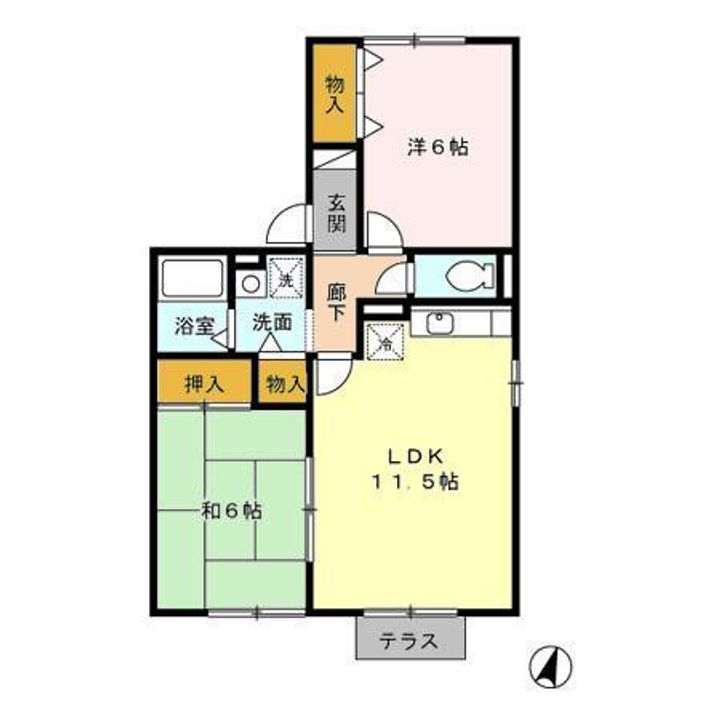 愛知県高浜市二池町4(アパート)の賃貸物件の間取り