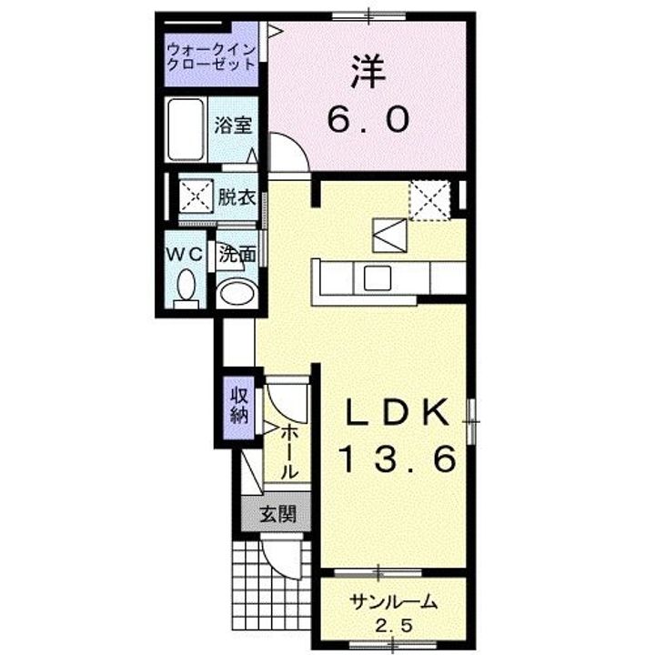 群馬県邑楽郡大泉町大字古海(アパート)の賃貸物件の間取り