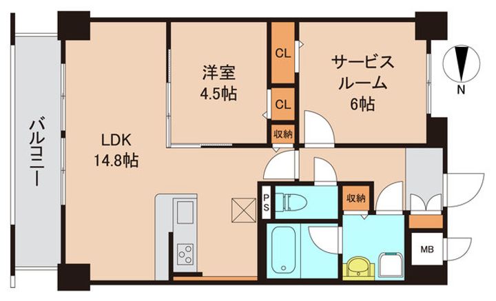 千葉県松戸市小金(マンション)の賃貸物件の間取り