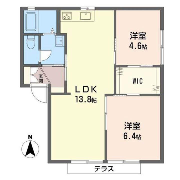 京都府福知山市荒河東町(アパート)の賃貸物件の間取り