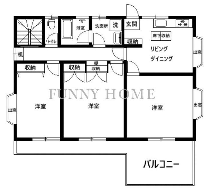 東京都世田谷区砧6(一戸建)の賃貸物件の間取り