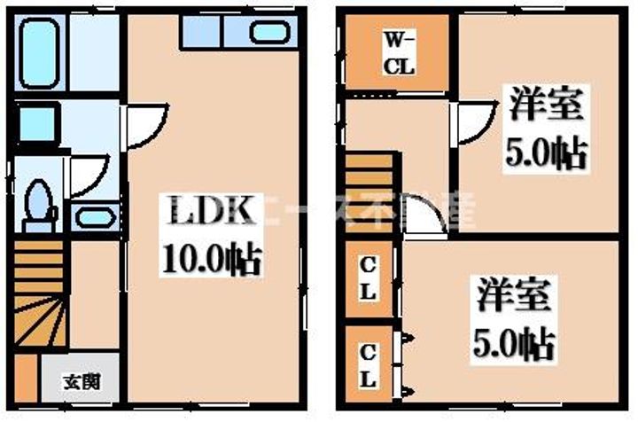 大阪府東大阪市稲田新町2(一戸建)の賃貸物件の間取り