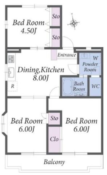 神奈川県相模原市南区上鶴間本町1(マンション)の賃貸物件の間取り