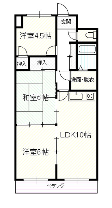 高知県高知市大津乙(マンション)の賃貸物件の間取り