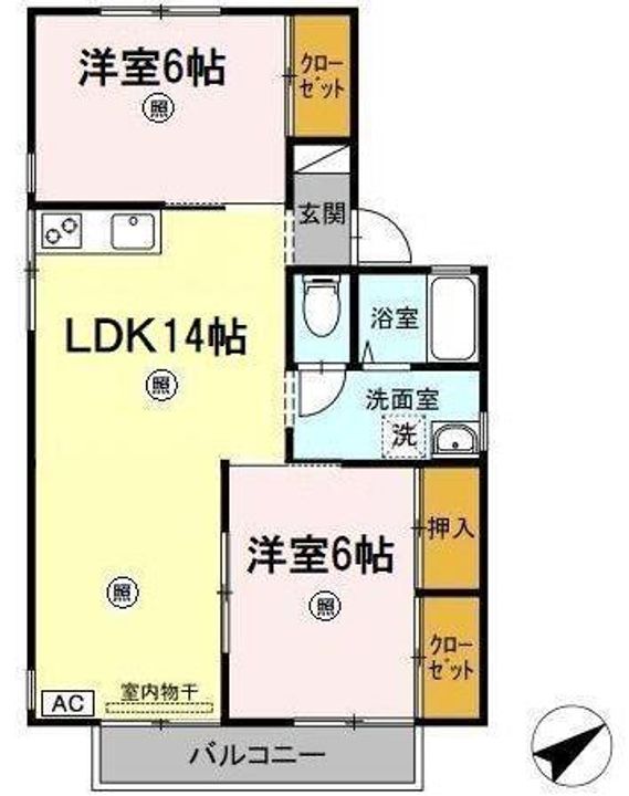 広島県広島市佐伯区五日市中央5(アパート)の賃貸物件の間取り