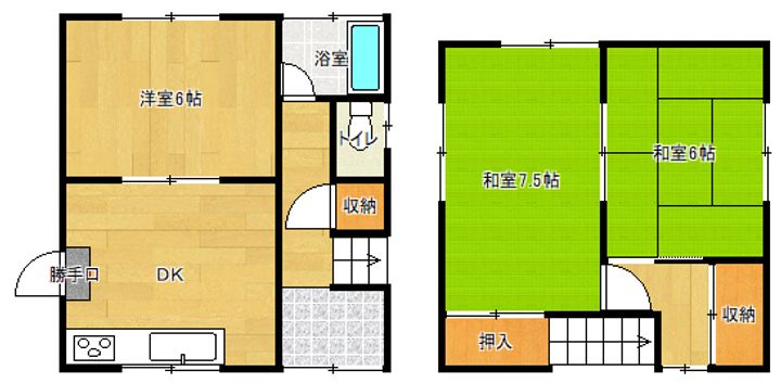 愛媛県新居浜市北内町2(一戸建)の賃貸物件の間取り