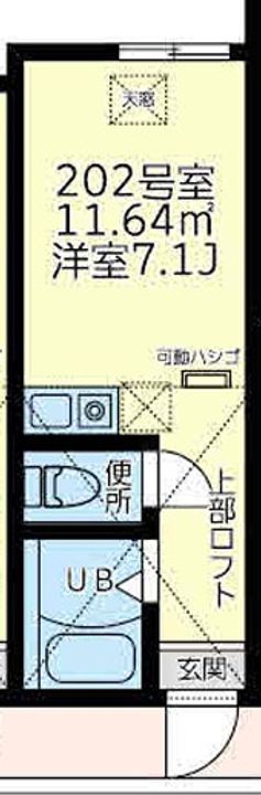 神奈川県横浜市神奈川区子安通3の賃貸アパートの間取り