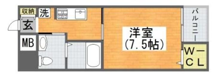 大阪府大阪市平野区加美北5(マンション)の賃貸物件の間取り