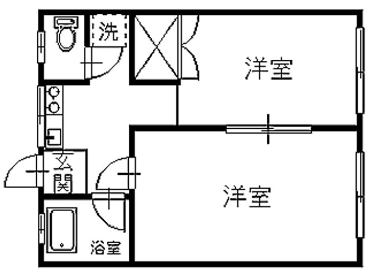 コーポ優B棟の間取り