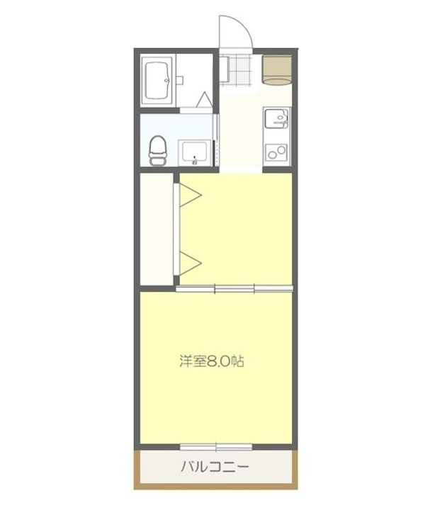 福島県郡山市咲田1(アパート)の賃貸物件の間取り