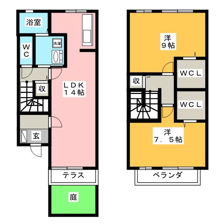 岐阜県岐阜市則武西1(一戸建)の賃貸物件の間取り