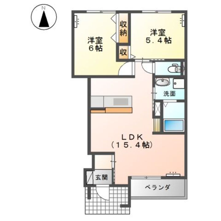 岡山県倉敷市中畝3(アパート)の賃貸物件の間取り