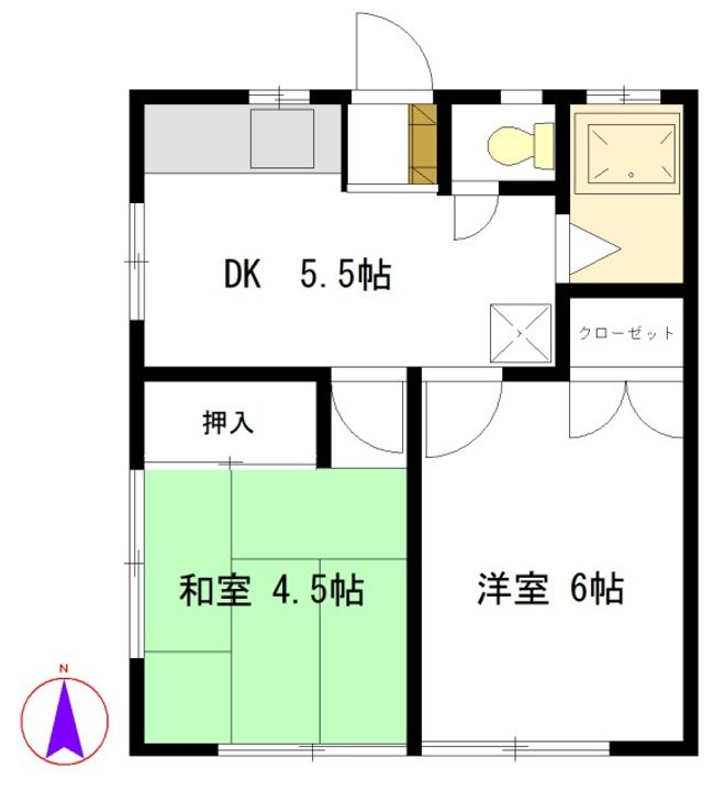 浜竹ハイツの間取り