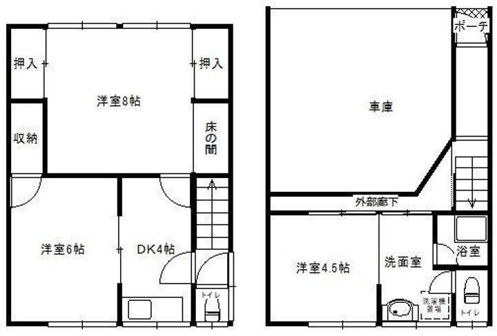 福岡県久留米市荘島町(一戸建)の賃貸物件の間取り
