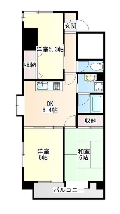 宮城県仙台市青葉区五橋2(マンション)の賃貸物件の間取り
