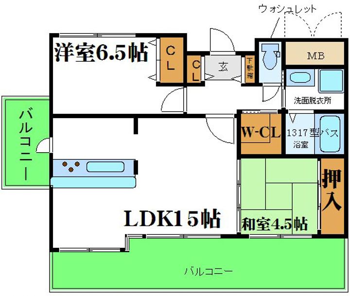 大阪府吹田市南吹田5(マンション)の賃貸物件の間取り