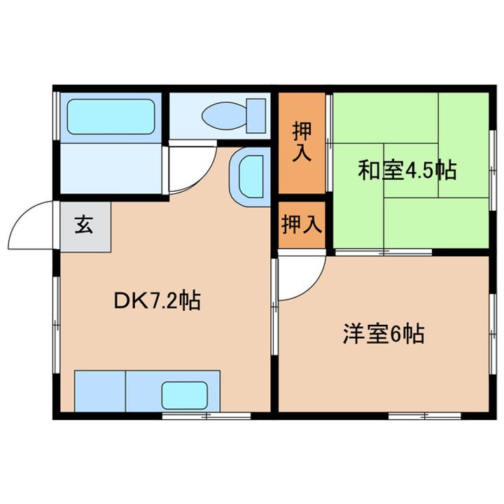 山口県岩国市山手町3(アパート)の賃貸物件の間取り