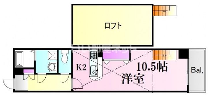 広島県広島市中区江波東1の賃貸マンションの間取り