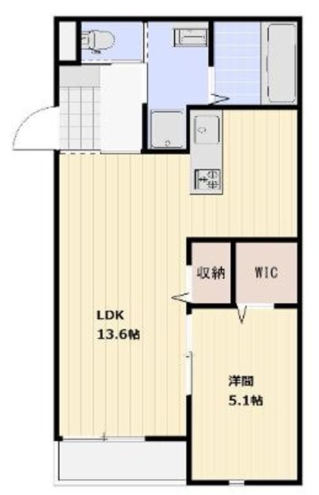 岡山県倉敷市羽島(アパート)の賃貸物件の間取り