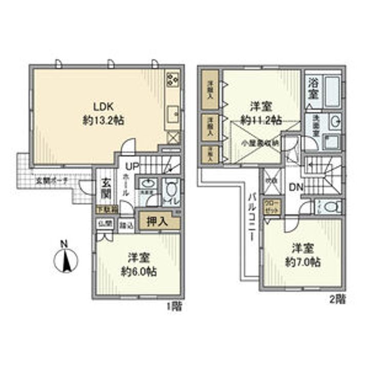 東京都世田谷区宮坂1(一戸建)の賃貸物件の間取り