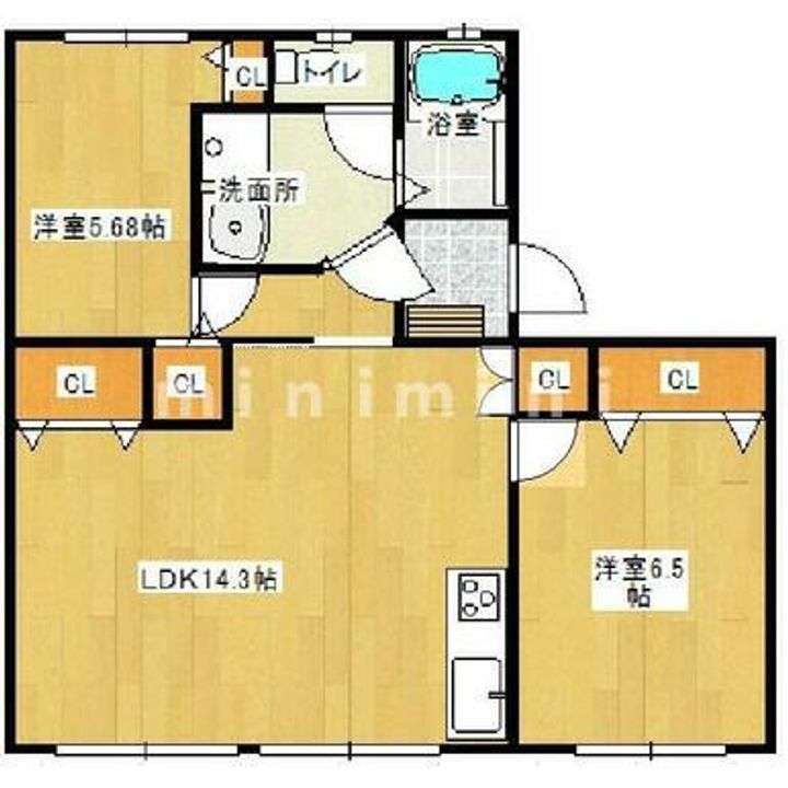 熊本県熊本市東区渡鹿8(マンション)の賃貸物件の間取り