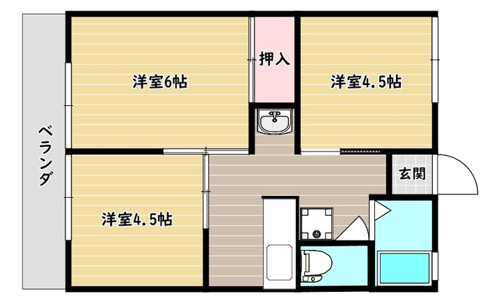 コーポ池 Cの間取り