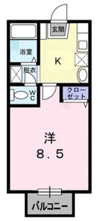 岡山県倉敷市老松町1(アパート)の賃貸物件の間取り
