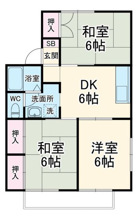 ハピネスブルーB棟の間取り