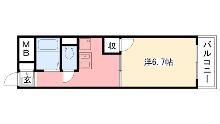 兵庫県西宮市今津久寿川町(マンション)の賃貸物件の間取り
