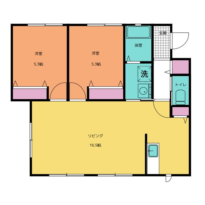 (仮)和田河原共同住宅の間取り