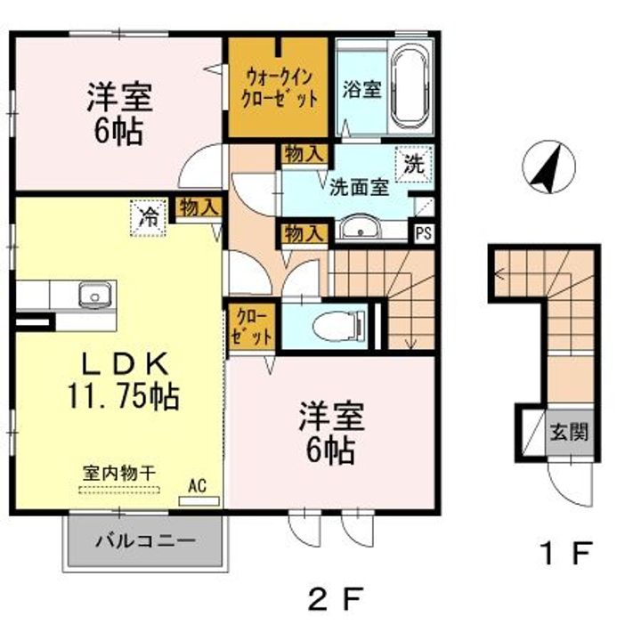 福島県いわき市常磐関船町2(アパート)の賃貸物件の間取り