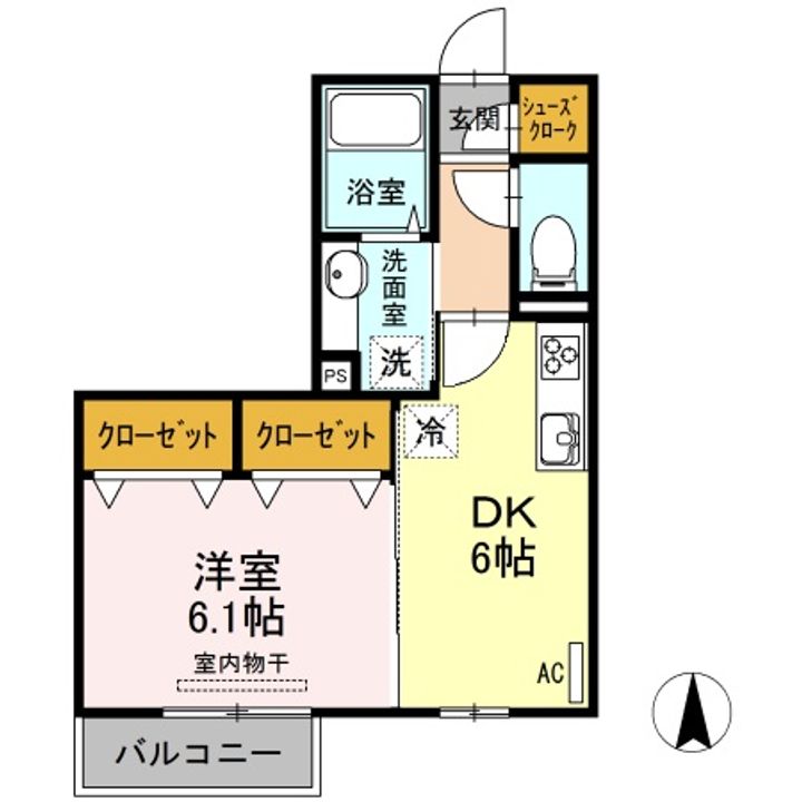 山形県山形市白山1(アパート)の賃貸物件の間取り