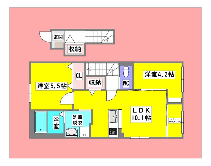 広島県東広島市八本松西5(アパート)の賃貸物件の間取り